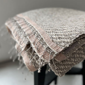 Linen wool throw Trinis 140x175 cm in natural