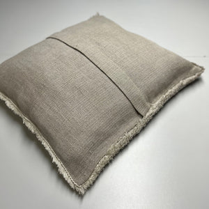 Linen fringe cushion 60x60 cm in natural