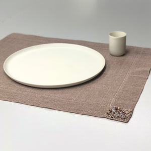 Placemat Transparent Pearl 50x40cm in light brown