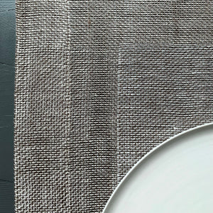 Linen placemat with decoartive square 50x40cm in natural color