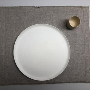 Linen placemat Ieva 46x38cm in natural with silver shine