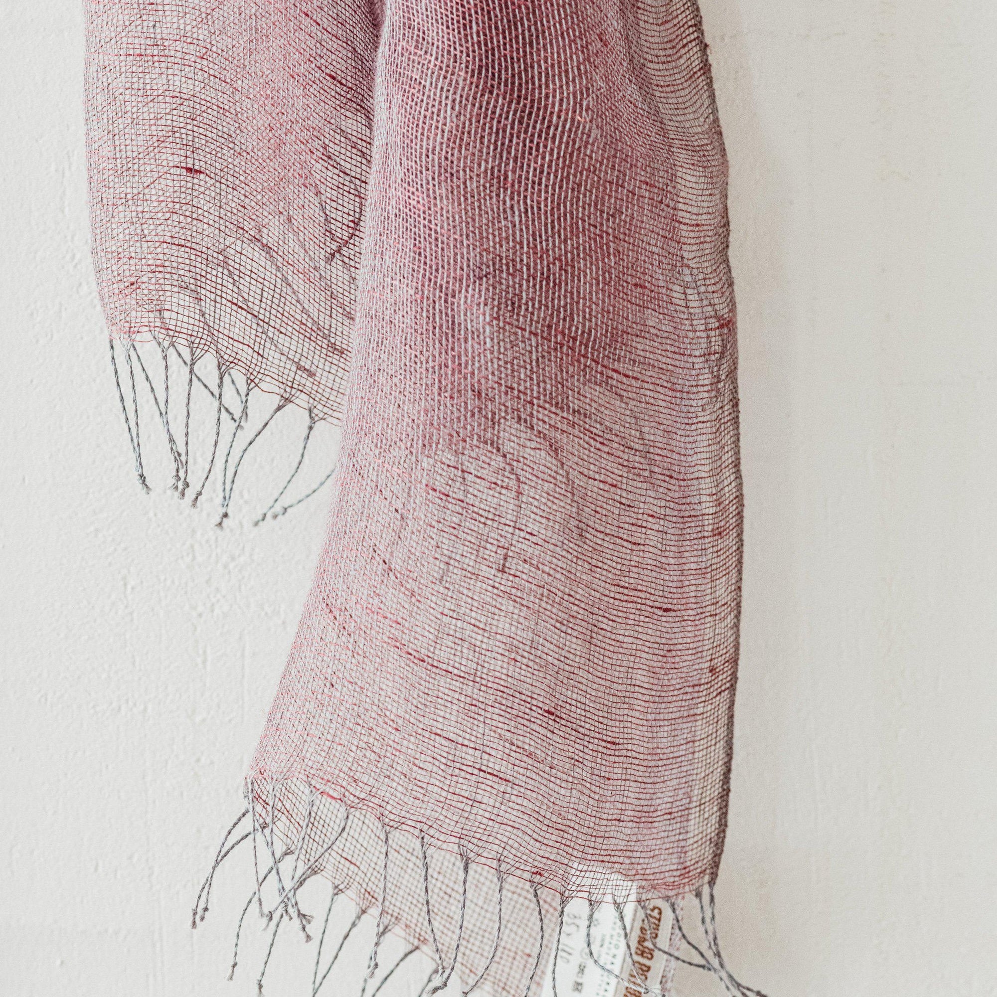 Linen scarf 35x180cm in plum