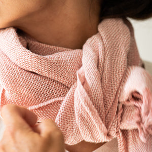 Linen scarf 45x190cm in pink