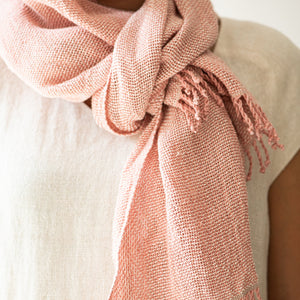 Linen scarf 45x190cm in pink