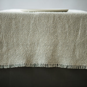 Linen boucle table runner Plāce 50x200cm in white