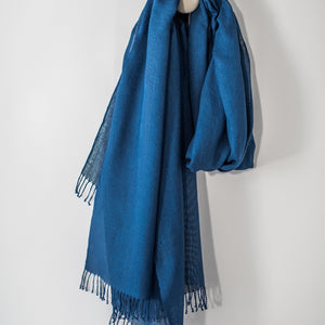 Silk scarf Tinita 80x220cm in blue