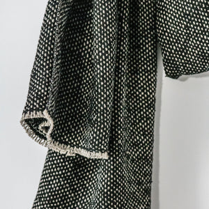 Linen boucle scarf 55x180cm in black and natural