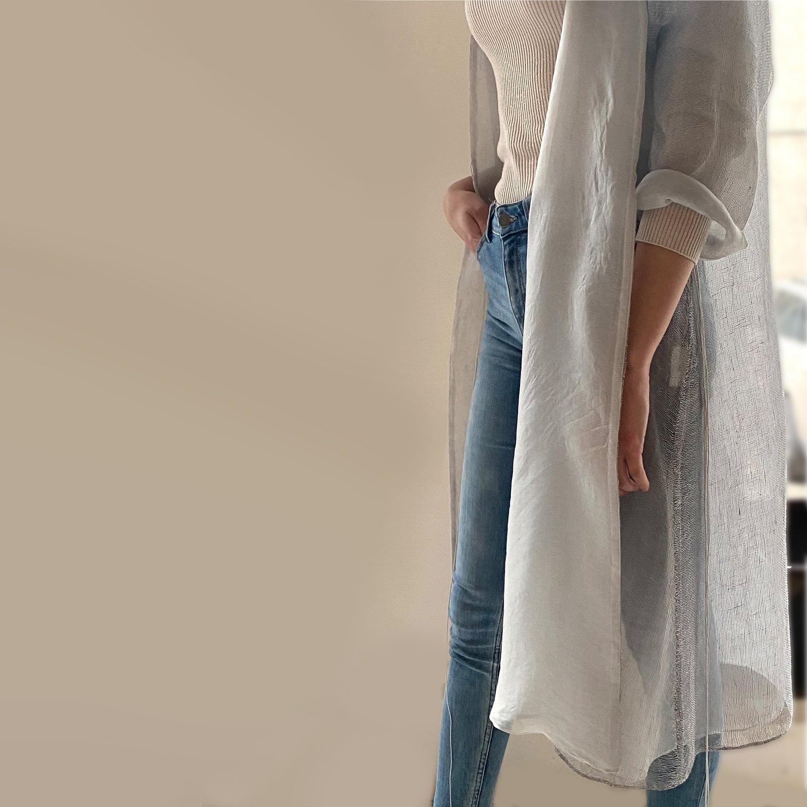 Kimono Dress in light gray