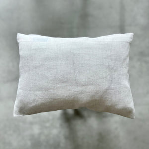 Handwoven Linen cushion in white color with embroidery 40x28 cm