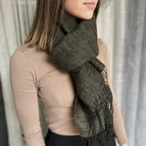 Linen mohair scarf 50x180cm in green