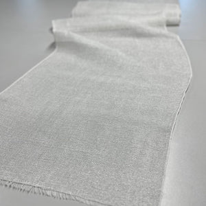 Linen table runner Tinita in white with shimmer 50x175 cm