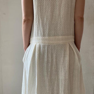 Art Deco style linen dress in white