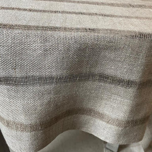 Linen tablecloth Lora with stripes 180x305cm in natural