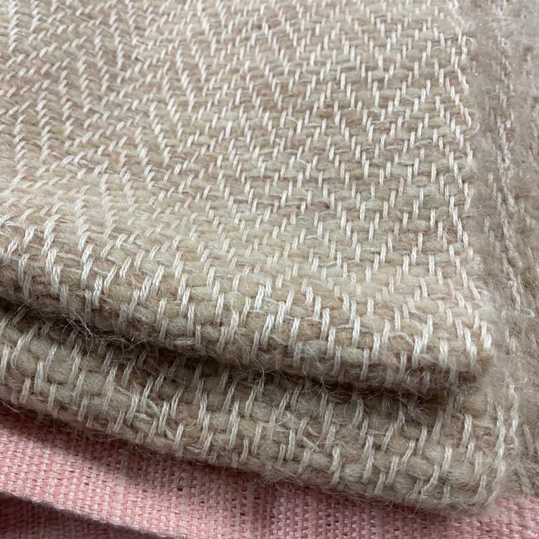 Linen Wool throw Trinis 130x160cm in powder
