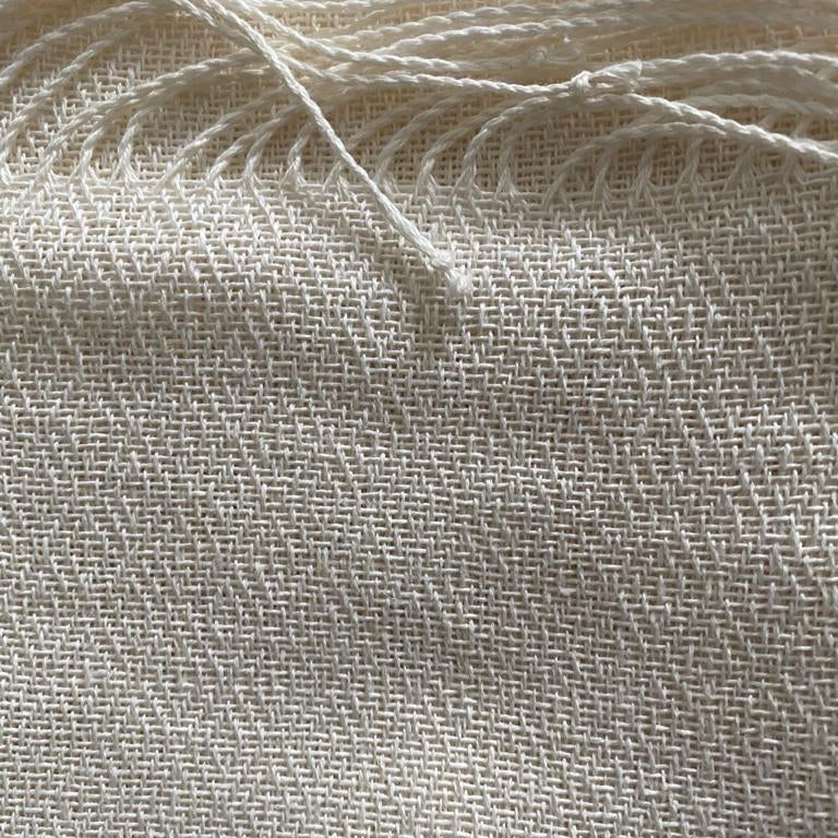 Linen jacquard tablecloth 120x210cm in white