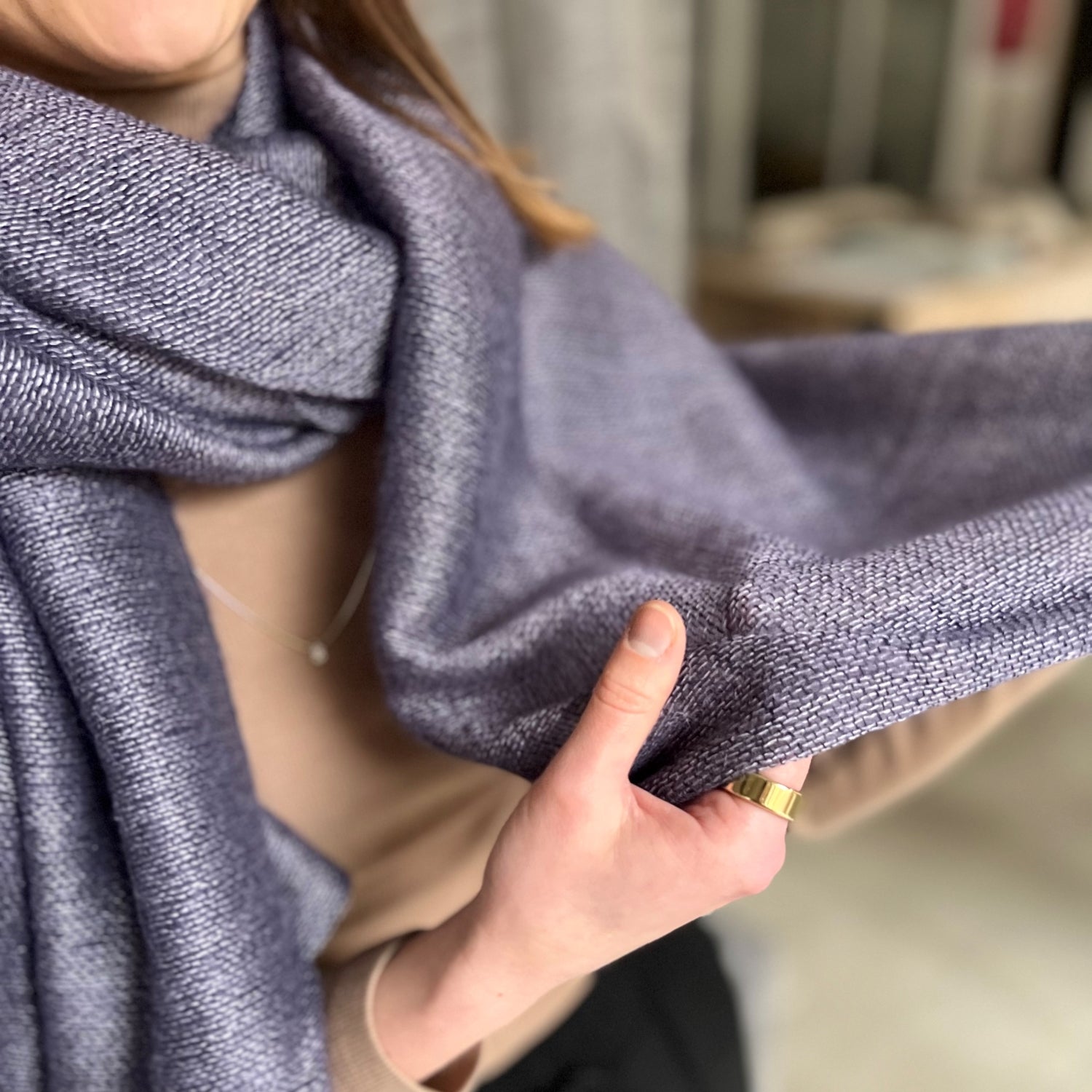 Cashmere scarf 80x200cm in violet