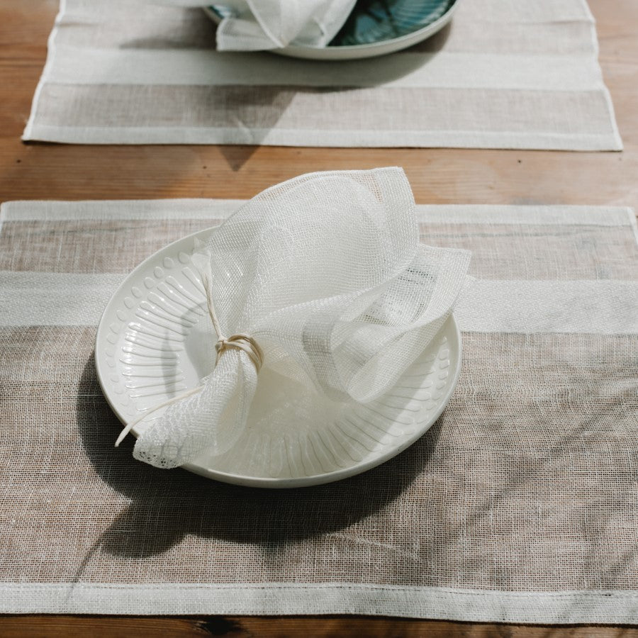 Linen placemat with stripe 45x35 cm