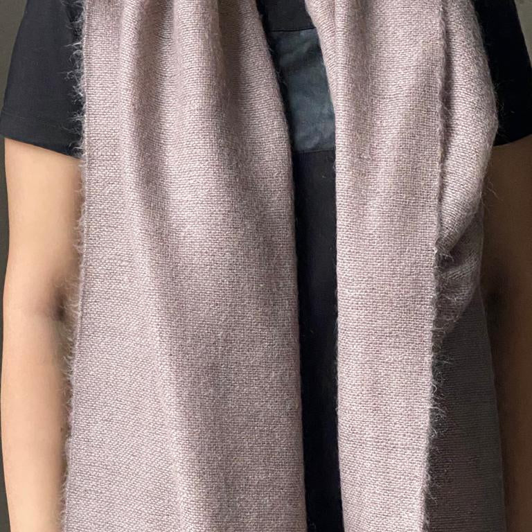 Double cashmere scarf 40x200cm in light brown