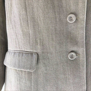 Asymmetric linen jacket in natural