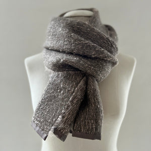 Linen mohair scarf Trinis 40x180cm in light brown