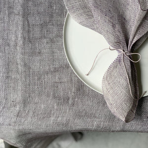 Double layer linen napkin 50x50cm in mint, aubergine and white color