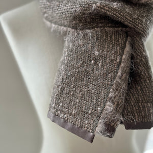 Linen mohair scarf Trinis 40x180cm in light brown