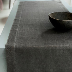 Linen table runner  50x150cm in anthracite color