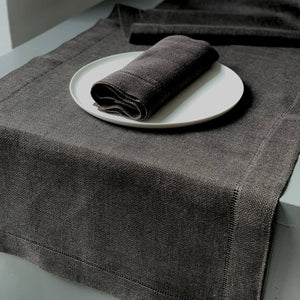 Linen table runner  50x150cm in anthracite color