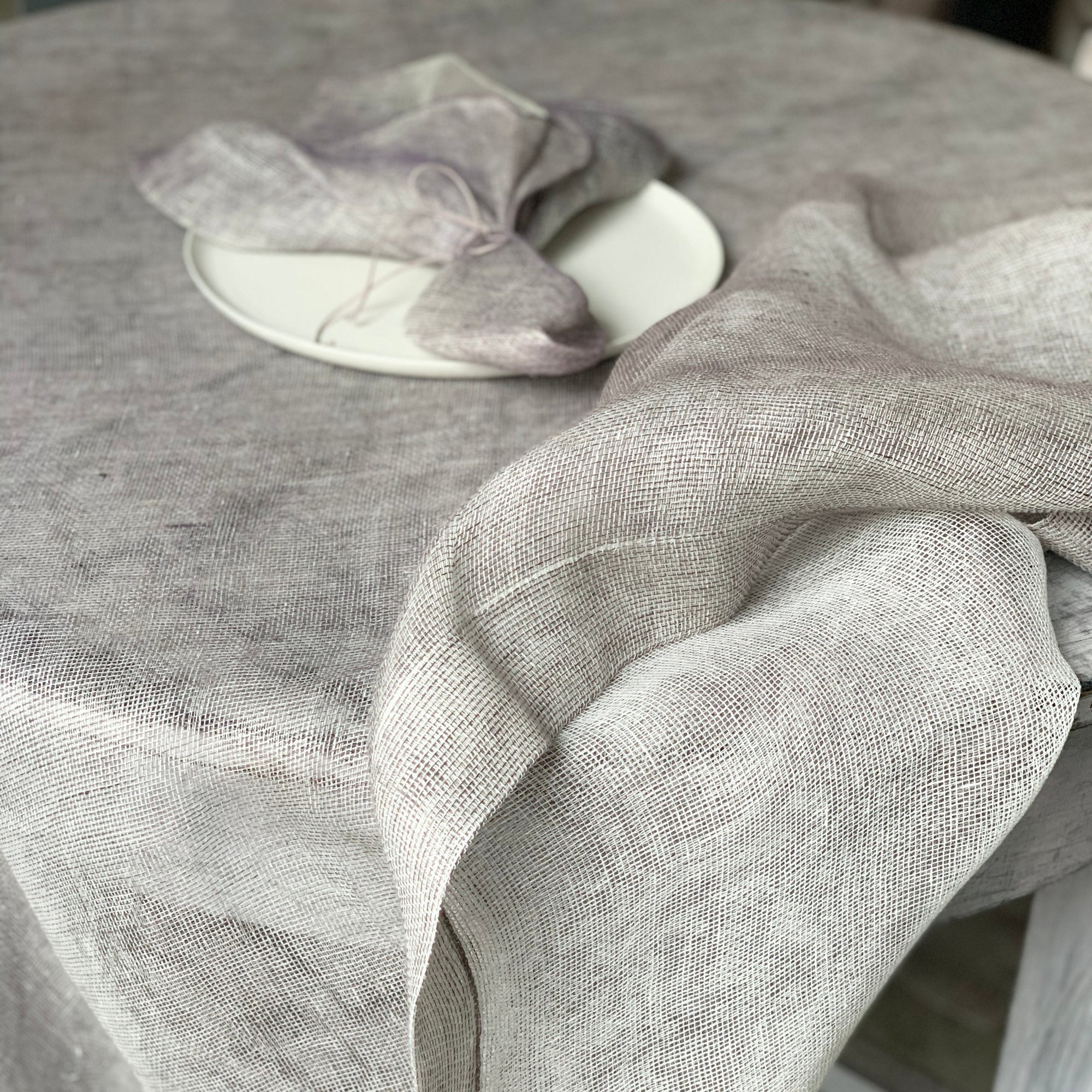 double layer linen tablecloth 180x180cm