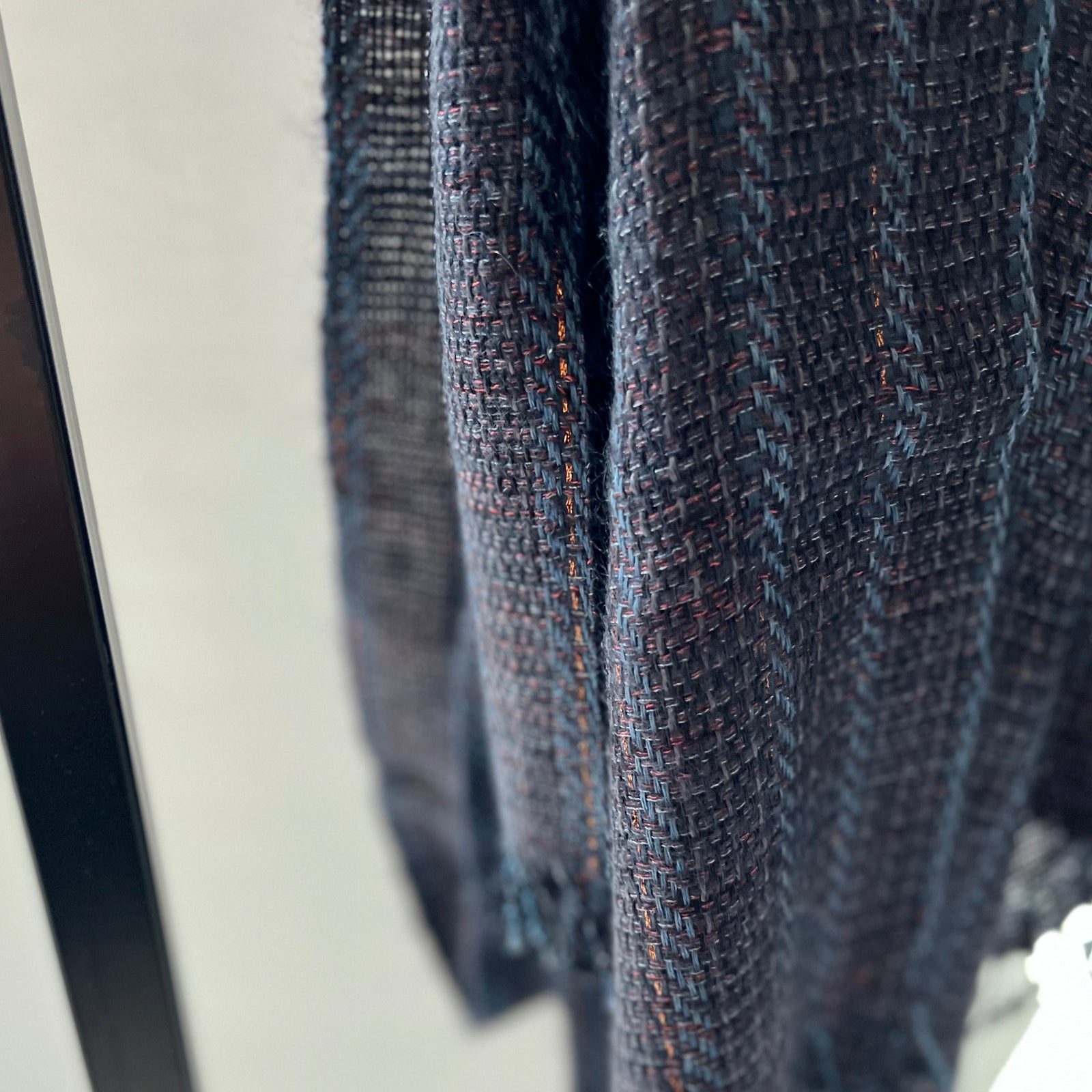 Linen mohair scarf 65x200cm in  navy blue