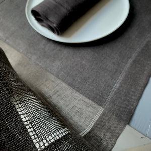 Linen table runner  50x150cm in anthracite color