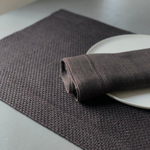 Linen placemat in dark brown 50x40 cm